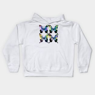 Exquisite Colorful Morpho Butterflies in Graphic Design Kids Hoodie